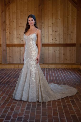 Essense of Australia Style D3486 #0 default (IC-RUM) Ivory Lace and Champagne Silver Shimmer Tulle over Rum Gown thumbnail