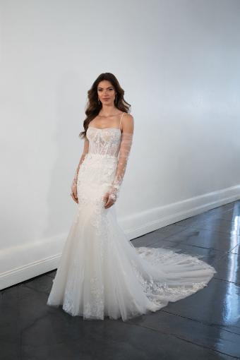Martina Liana Style ML1488IV #0 default (IVIV-PL) IVR Lace and Tulle over IVR Gown w PLN Tulle Side Plunge thumbnail